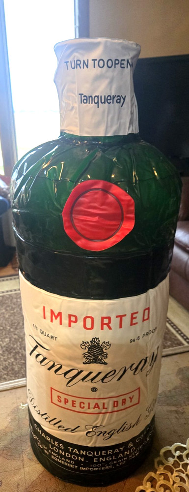 HUGE 27” Tanqueray Gin LARGE DISPLAY DUMMY BOTTLE Store Display  (EMPTY)