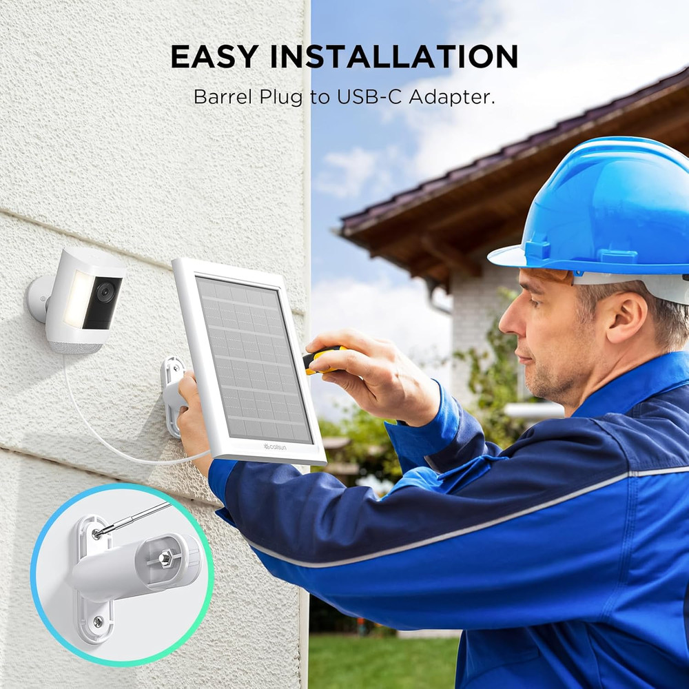 Solar Panel for Ring Camera – Compatible with Ring Stick up Cam Battery/Pro And