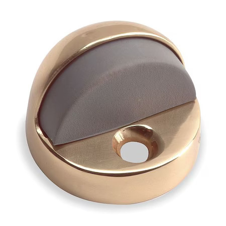 Dome Door Stop, Solid Brass, 1-1/4"H, 5U609