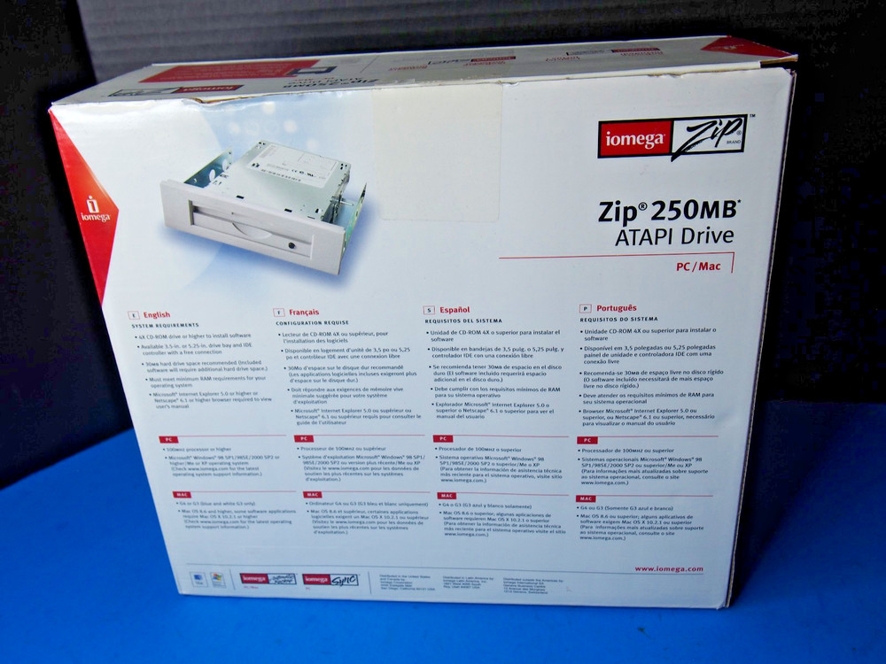 Iomega Zip 250 250MB USB Powered PC & Mac Internal Drive