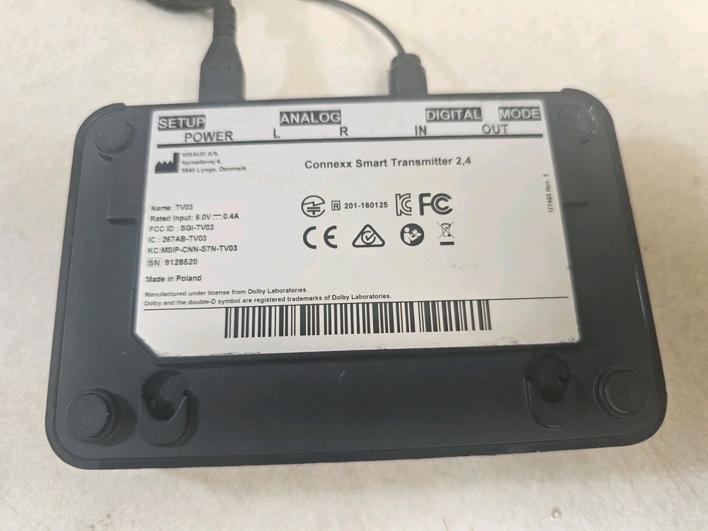 Connexx Smart Transmitter 2,4 TV03 Dolby Digital Power Cord