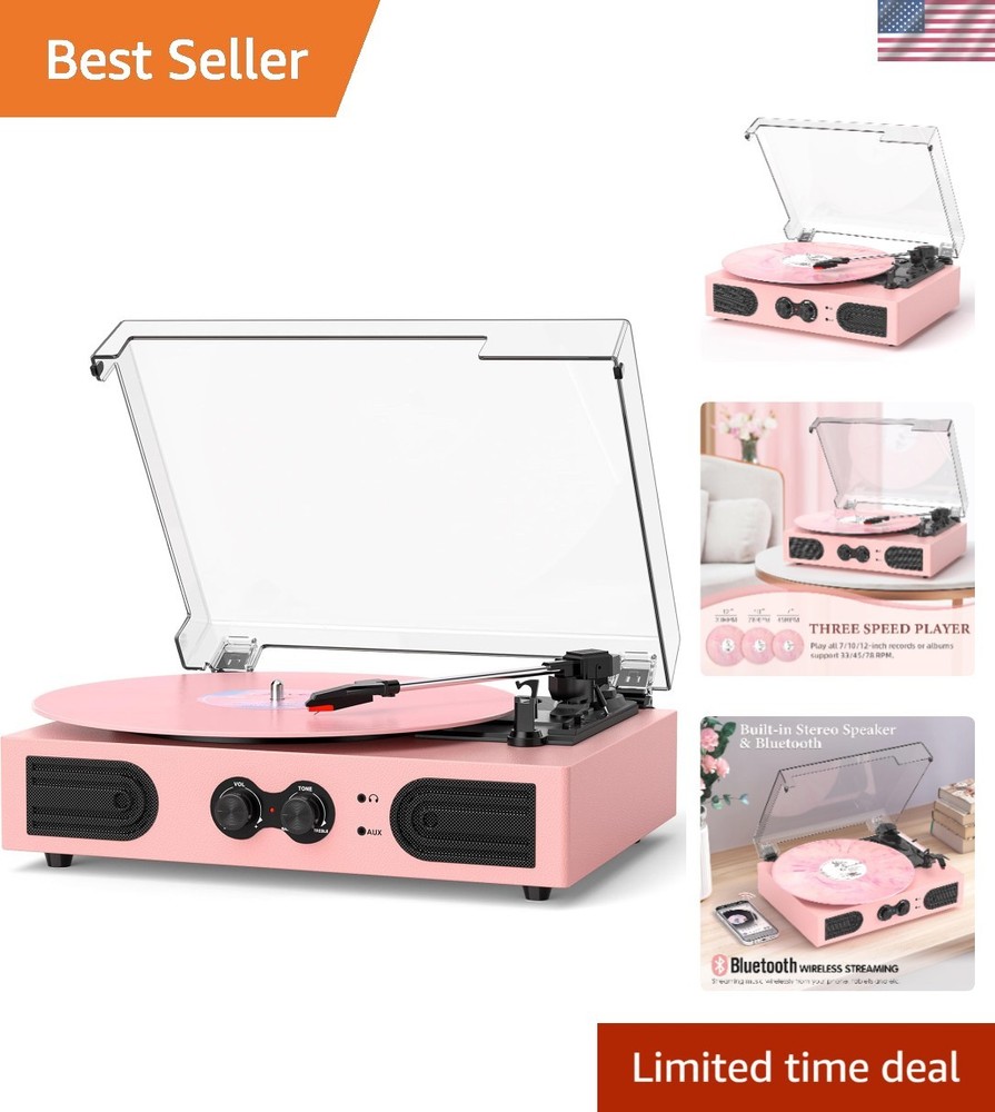 Vinyl Record Player Pink Stylish