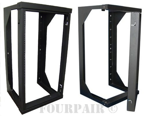 Professional 16U Wall Mount Swing Out Network IT Data Audio Rack 25" Depth