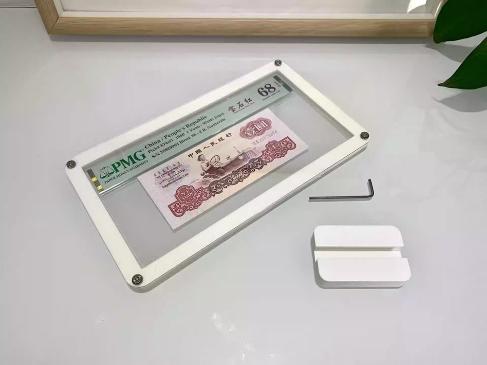 Desktop Display Frame Case For PMG Banknotes Small Size Holder