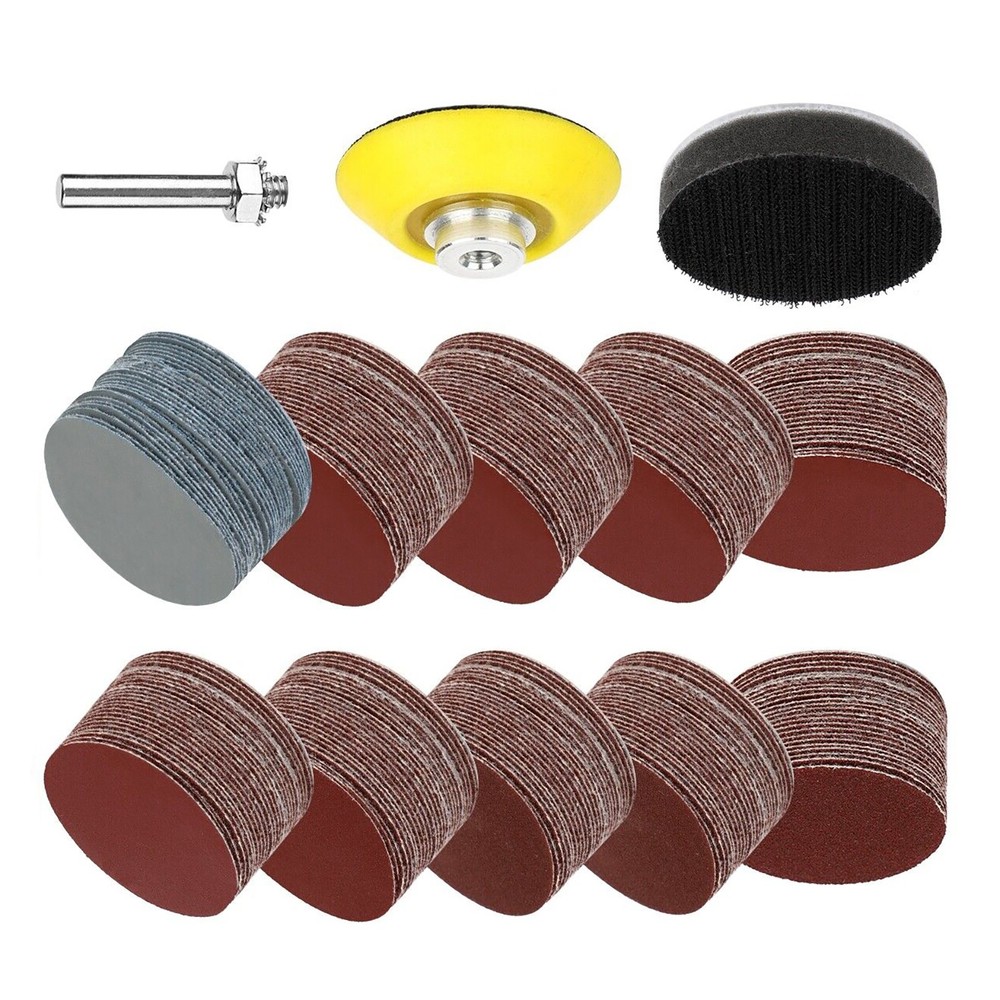 303Pcs 2" Sanding Disc Hook Loop Sander Paper Backer Pad + Drill Adapter Set