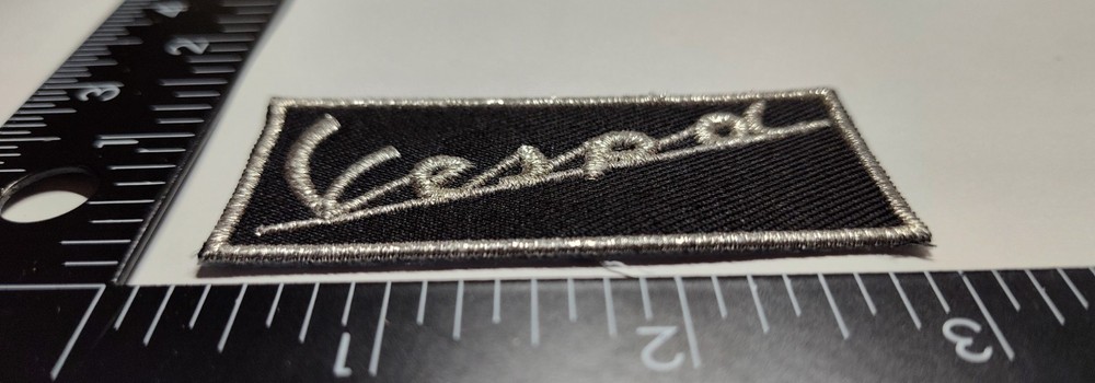 Vespa Black Chrome Patch Scooterists Mod Hook Loop Tac Patch High Quality Patch
