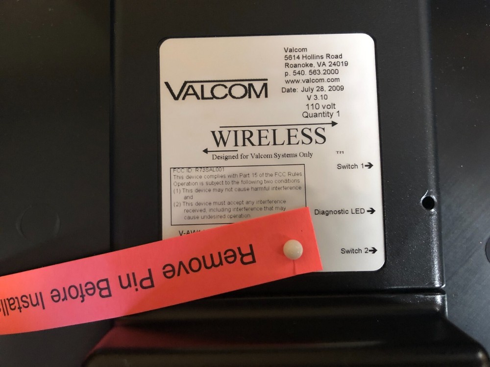 Valcom V-AW11012 12" Round Wireless Clock Black Surface Mount