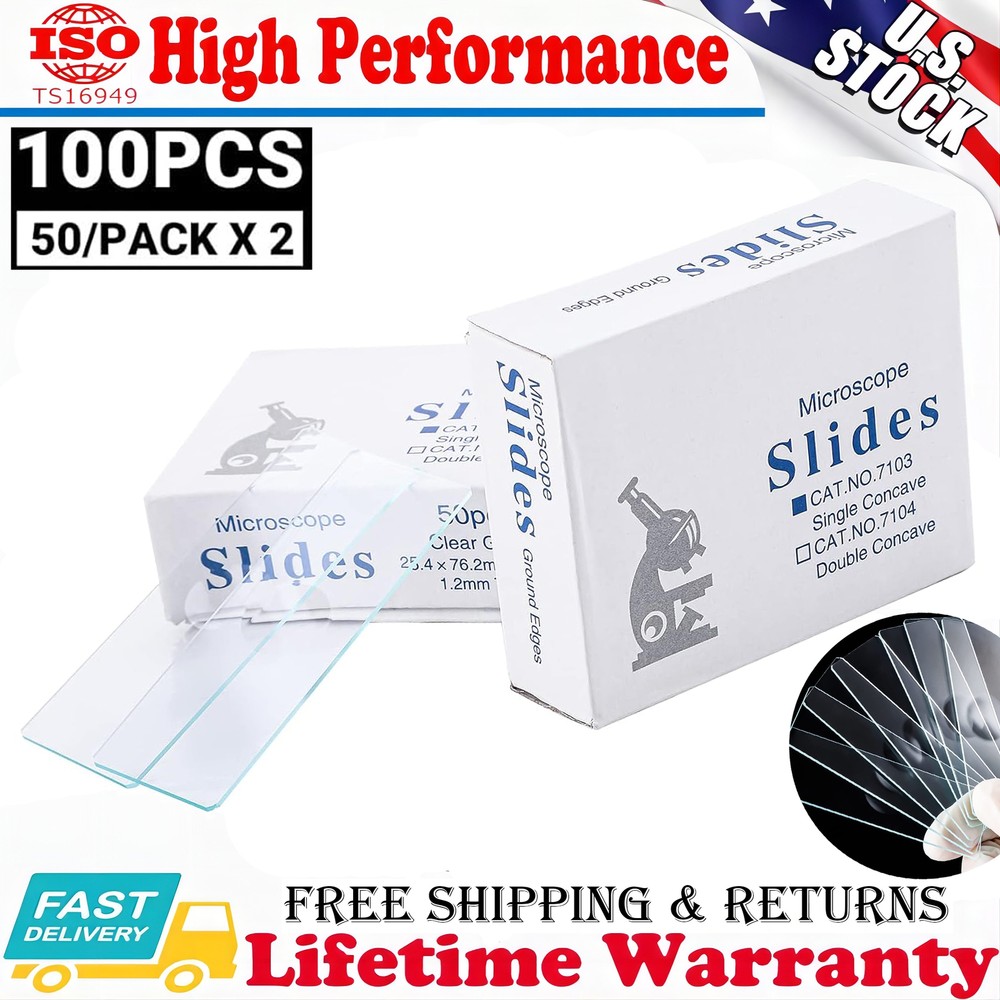 Glass Slides for Microscope Single Concave Microscope Slides 100pcs Glass Slide