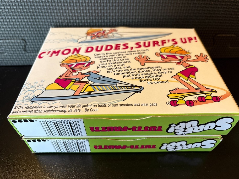 Surfs Up fruit snacks - 2 empty custom design display boxes