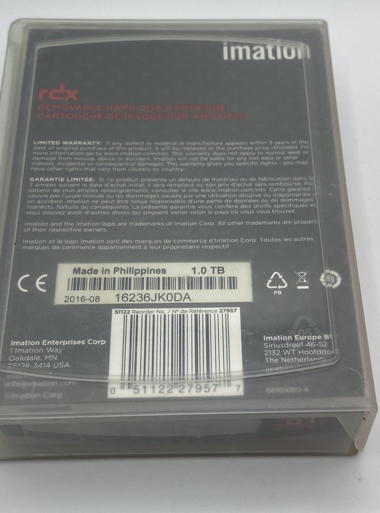 imation 1.0 TB Removable Hard Disk Cartridge Not Sealed