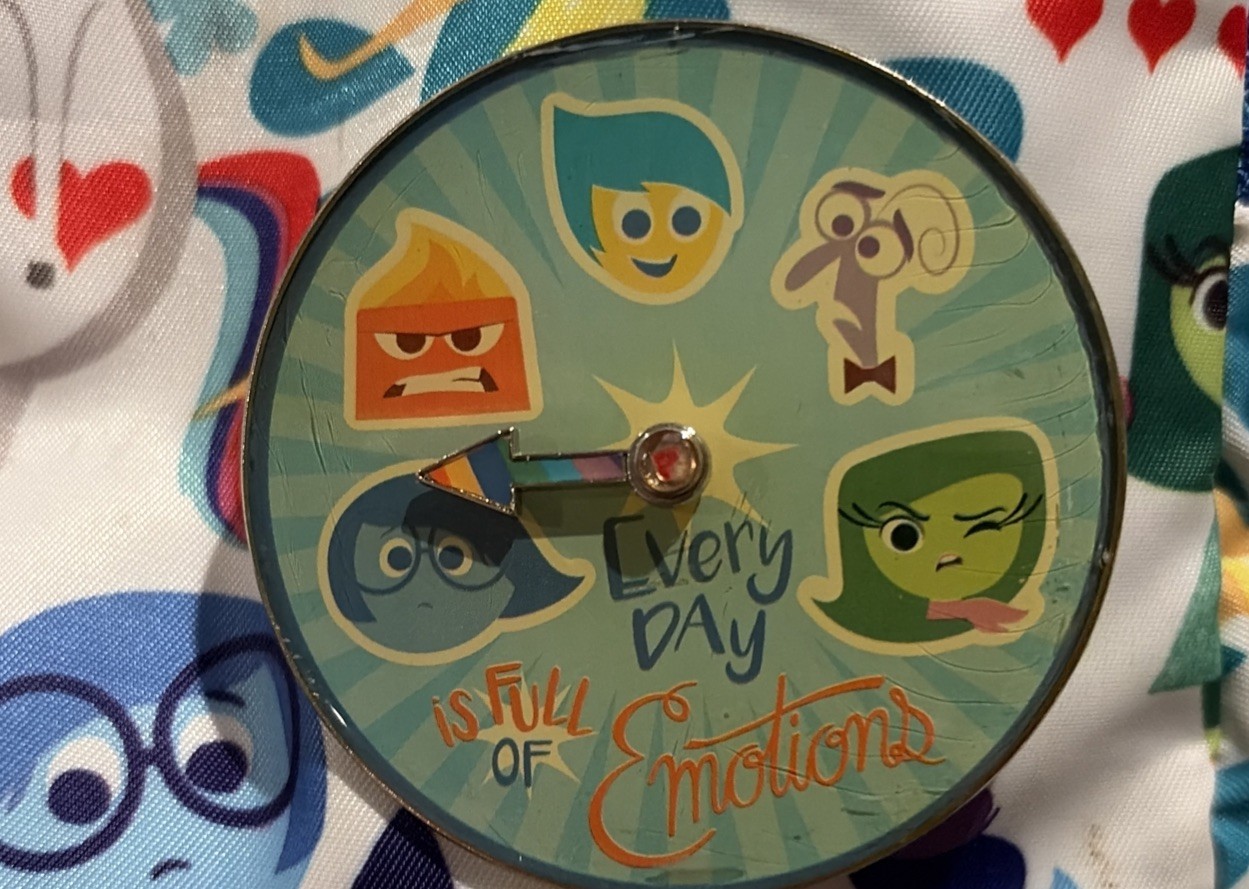 Disney Store Pixar Inside Out All Over Joy Unicorn Backpack W/Emotion Dial