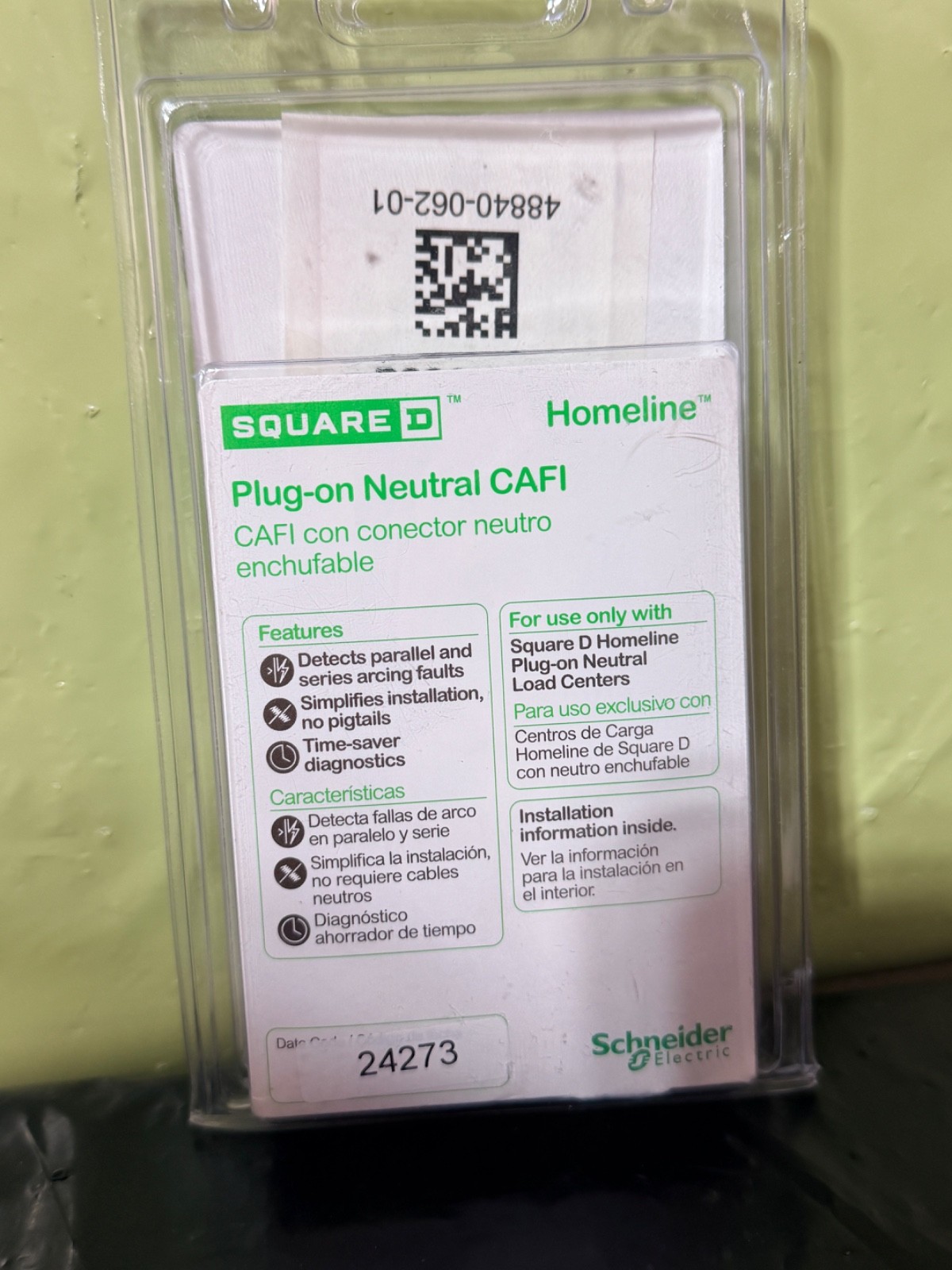 SQUARE D HOM115PCAFIC CIRCUIT BREAKER AFCI 15 AMP 120VAC 1-POLE NEW IN PACKAGING