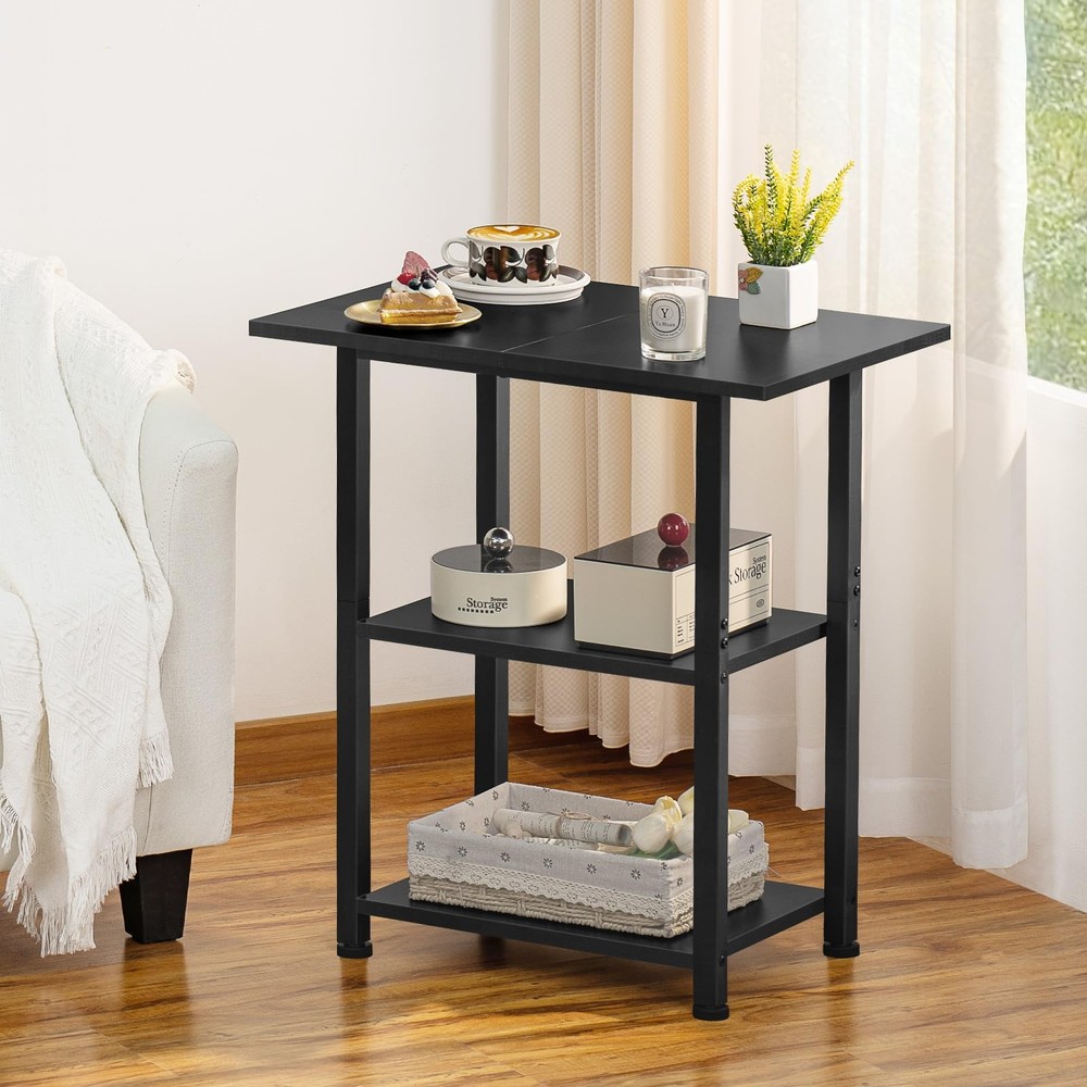 3-Tier Printer Stand, Industrial Mobile Printer Table with Storage Shelf and ...