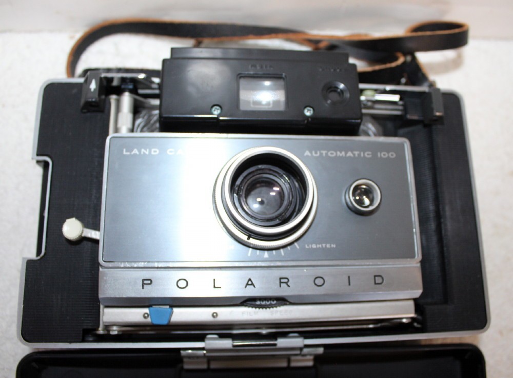 Polaroid Automatic 100 Land Camera + Strap ~ Nice