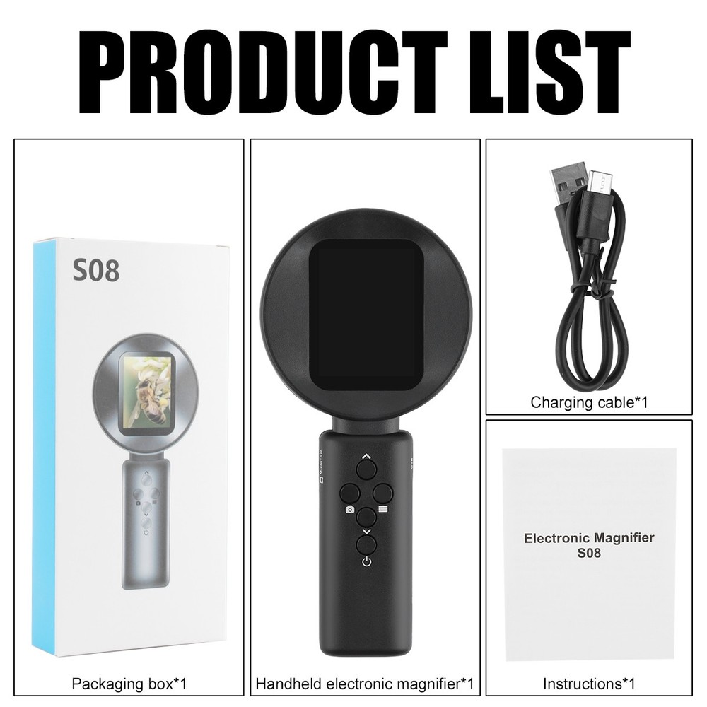 100X Portable Digital Microscope 2.0 Inch Screen Microscop Handheld Magnifying