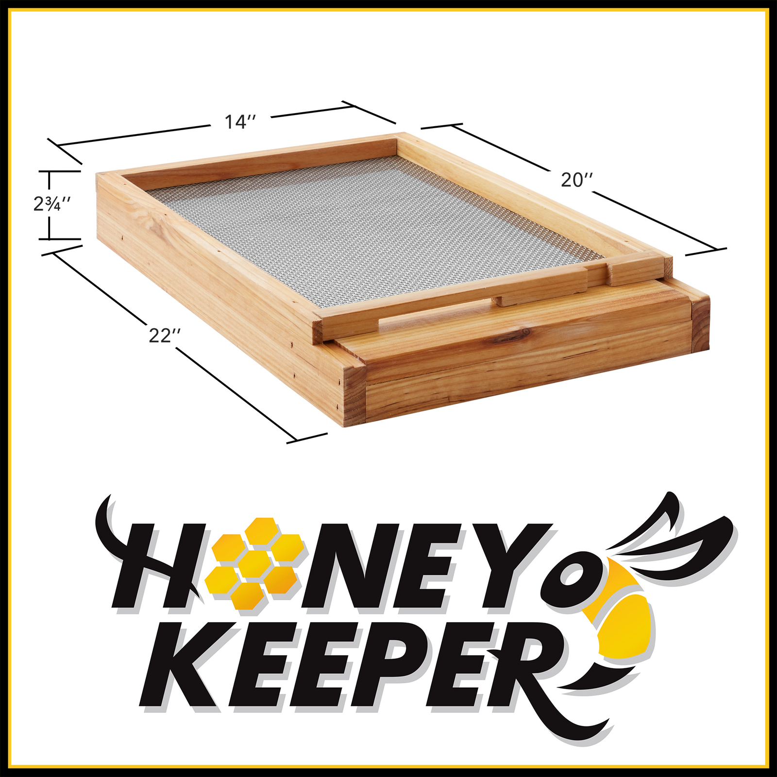 Bottom Board for Bee Hive, 100% Beeswax, Stainless Steel Mesh for 10 Frame Hive