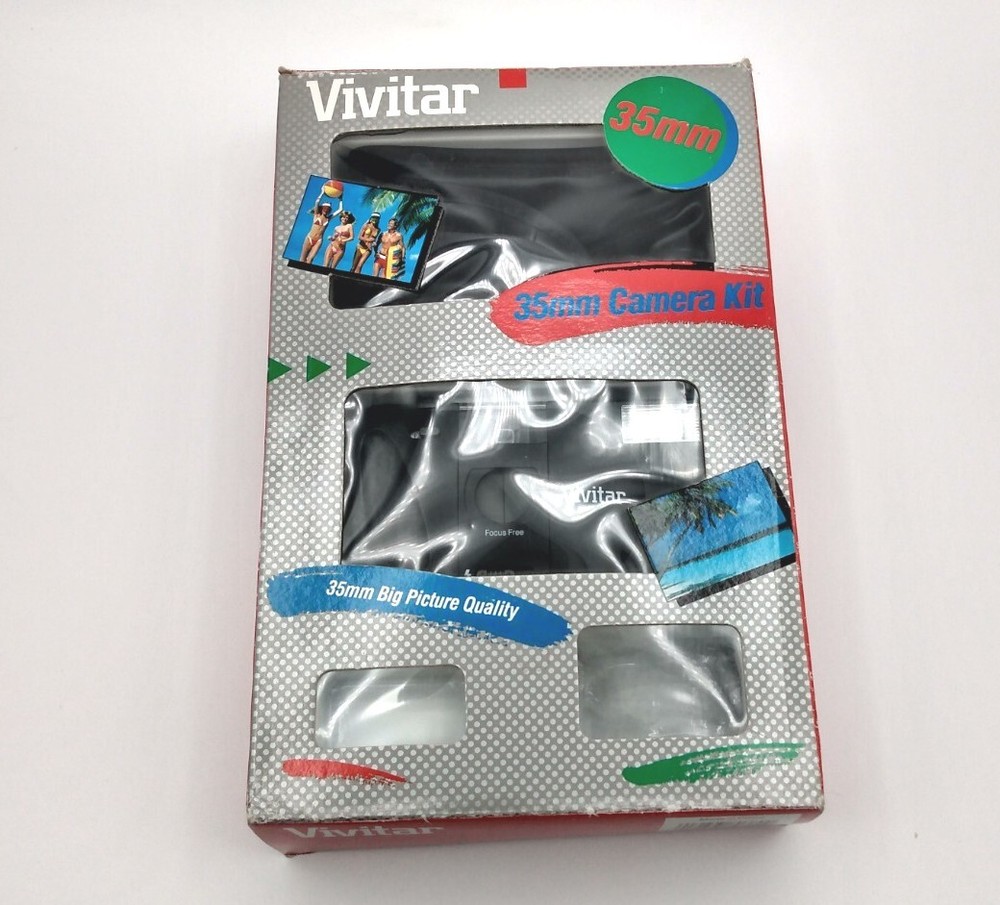 Vivitar 1990 35mm Point And Shoot Camera with Soft Case, Manual, Box UNTESTED
