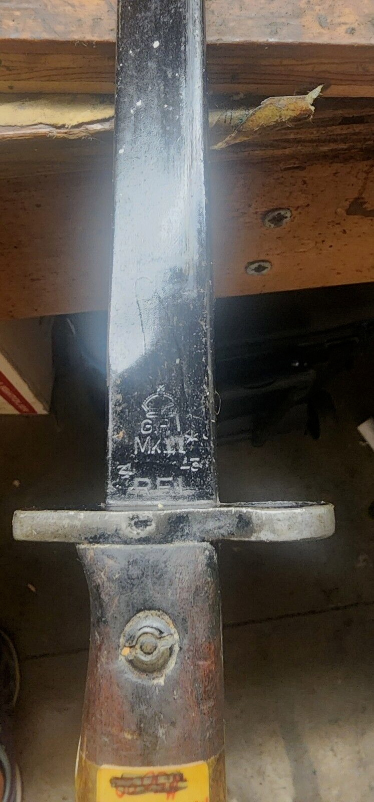 Vintage Original ENFIELD SMLE MKIII SWORD 12" Blade BAYONET with Scabbard #2