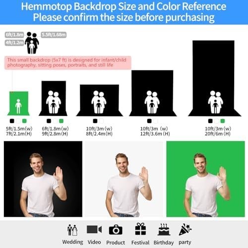 Green Screen Backdrop, 5 X 7Ft Greenscreen Background for Photoshoot, Small Gr
