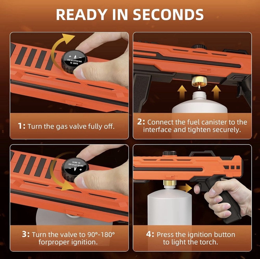 Adjustable Flame Propane Torch Outdoor Ice Melter BBQ Fire Starter