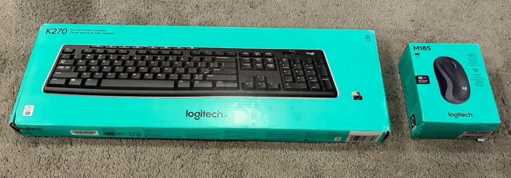 Logitech K270 Wireless Keyboard & M185 Wireless Mouse Combo - New & Unused