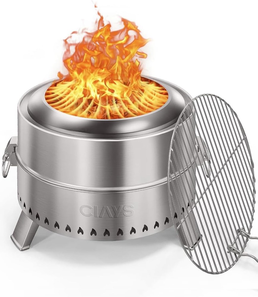 Smokeless Firepit, 21 Inch Fire Pit for Outside with Patented Technology, Lar...
