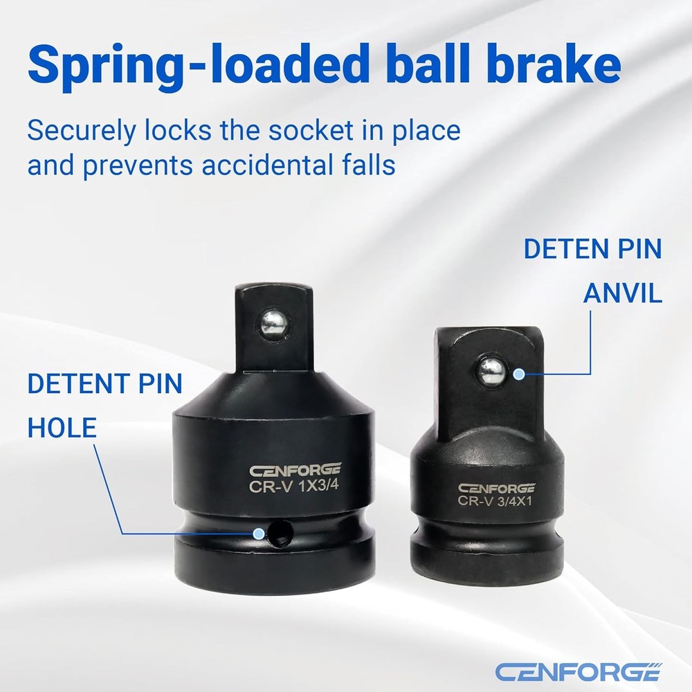 8-PC Impact Socket Adapter and Reducer Set, 1/4" 3/8" 1/2" 3/4" Drive Socket...