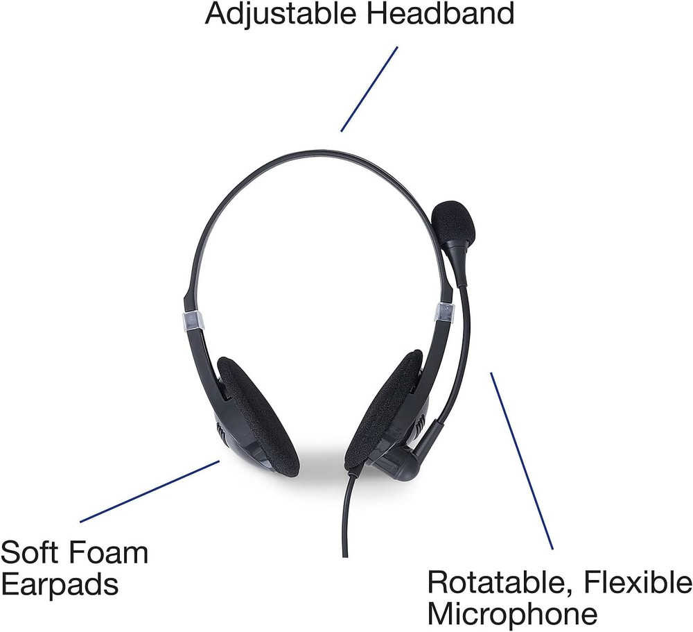 Stereo USB Headset with Microphone and In-Line Remote
