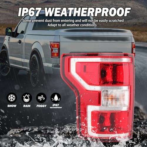 Driver Side Tail Light Assembly Compatible with Ford F-150 Left Driver Side