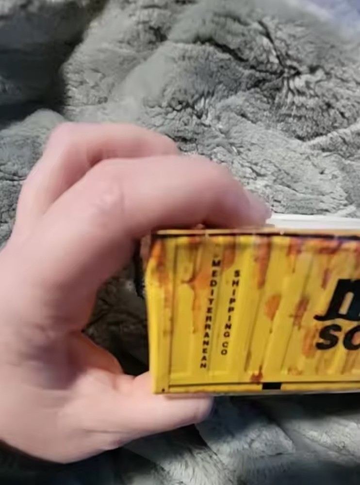 MSC Mini Iron Storage Box - Miniature Shipping Container - Rustic Finish