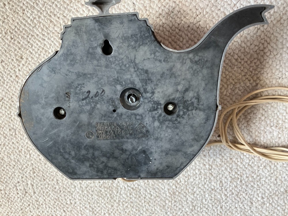 Vintage Spartus tea kettle wall clock