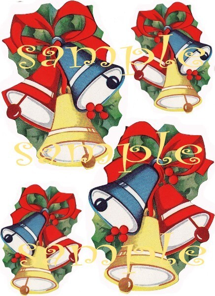 Beautiful Vintage Bells Waterslide Decals