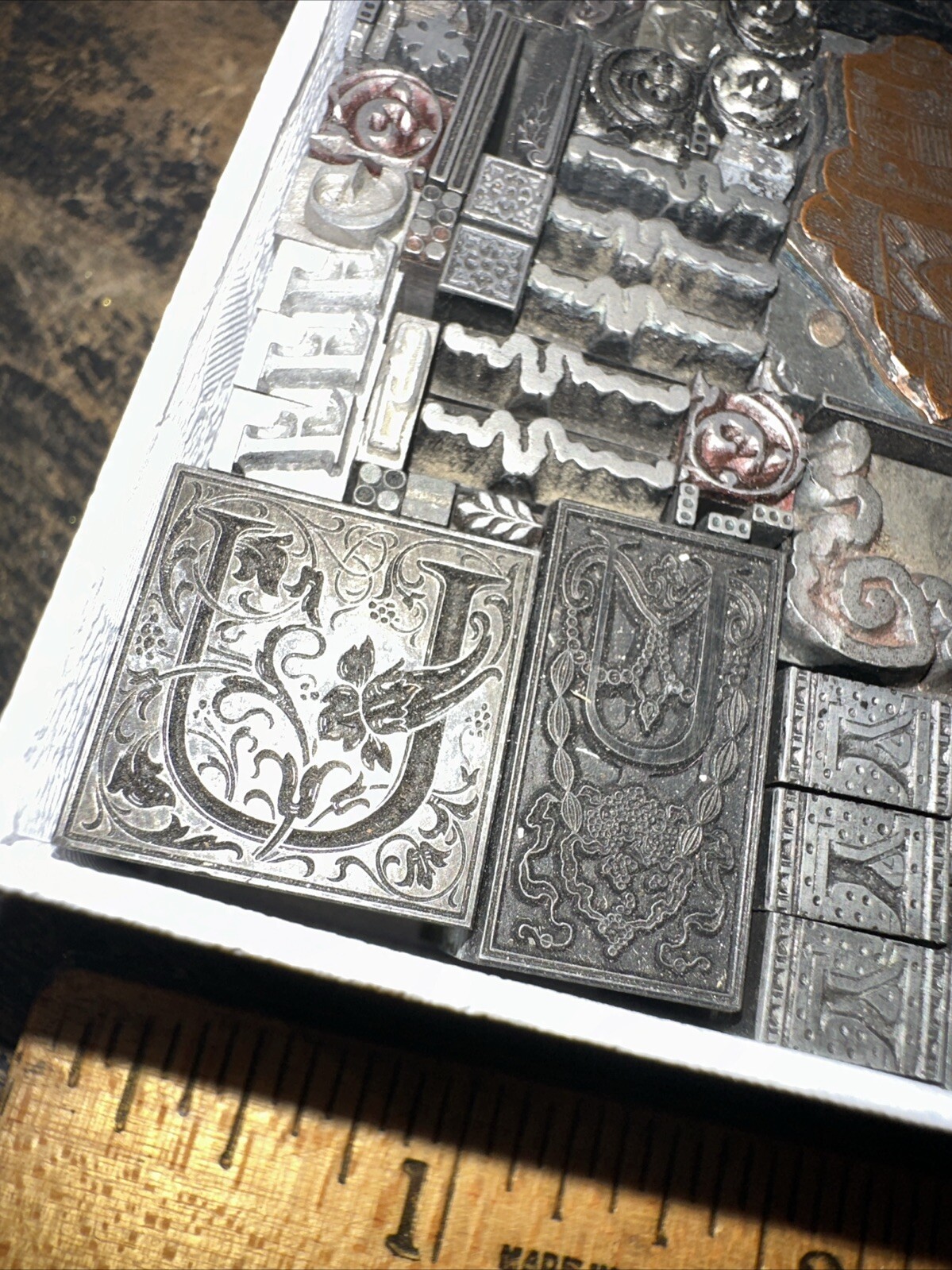 Printing Blocks Lead Ornamentals Borders Dingbats. Beautiful Variety!! #QQ