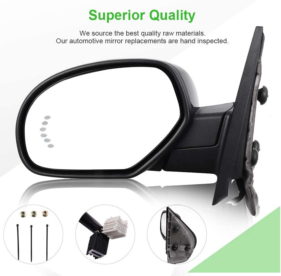 Power Fold Memory Heated Puddle light Arrow Signal Mirrors Fits 07-14 Chevy GMC