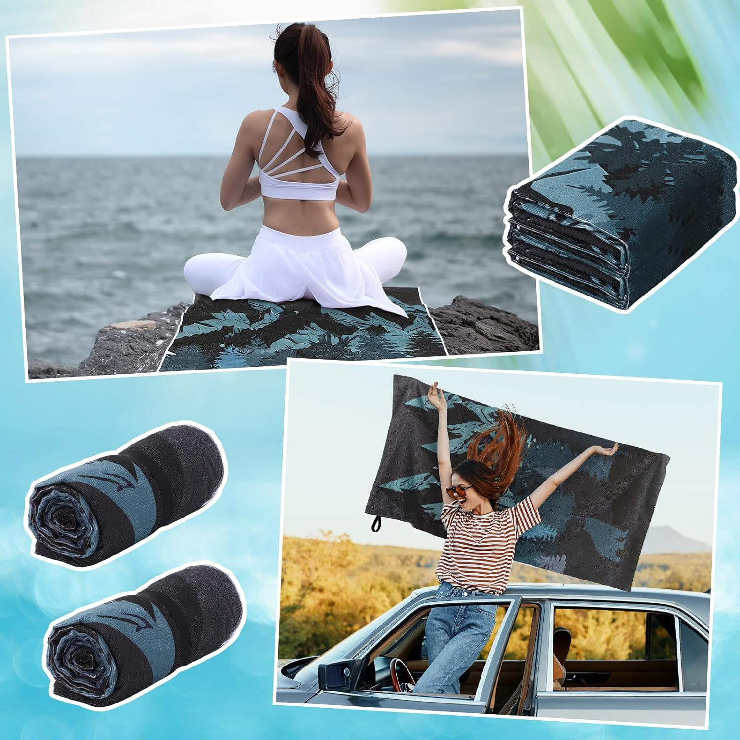 1 Pack Car Seat Towel Covers Athletic Running Towel Performance Microfiber Post