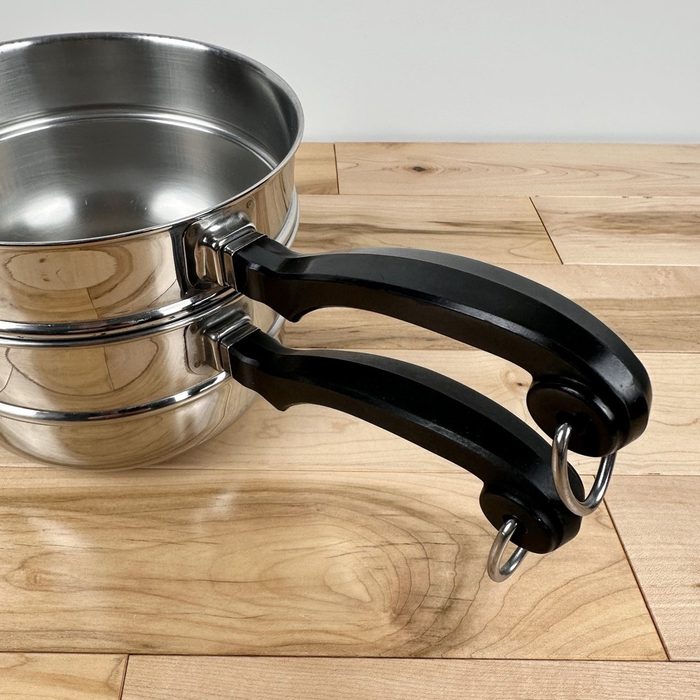 Farberware 7” Round Deep Stainless Double Boiler & Steamer Strainer Insert Set