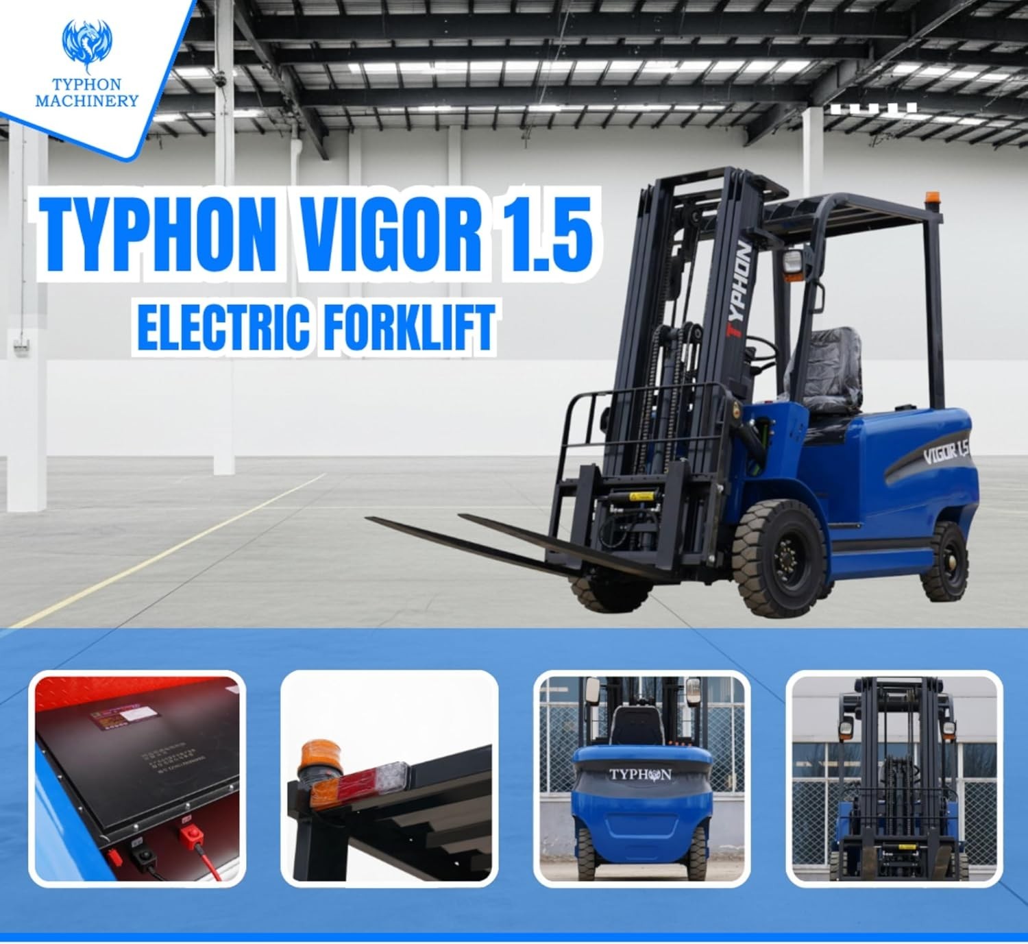 Electric Forklift 1.5 Ton Rated Capacity Lifter Truck w side shift Brand New USA