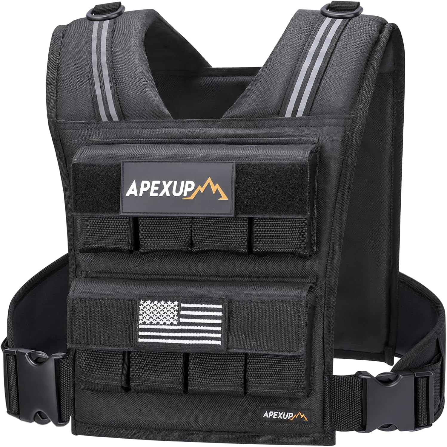 Adjustable Weighted Vest Men 40Lbs Weights with Reflective Stripe, Weight Vest W