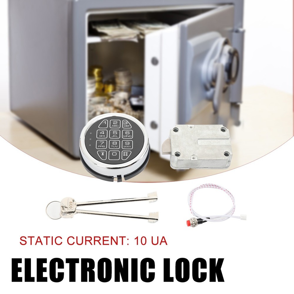 Safe Lock Electronic Digital Safe Lock Replacement Solenoid lock with 2* Keys
