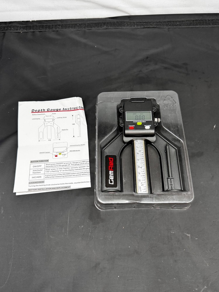 Digital Depth Gauge, GemRed Altimeter Precision 0-80 mm with Magnetic Feet for M