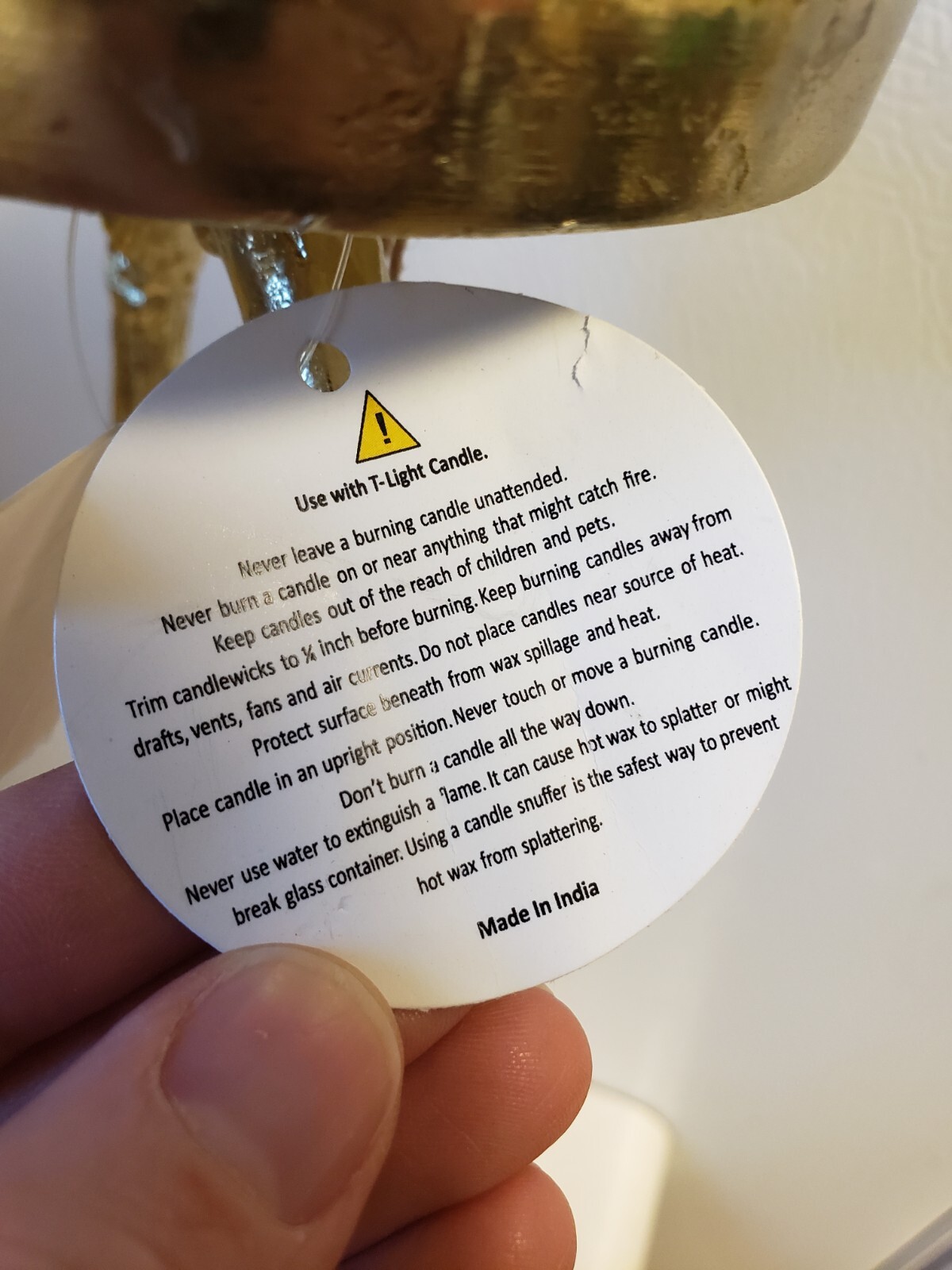 Uniquely Crafted by Artisans in India Metal Bamboo Candle Holder 13.5" Tall 