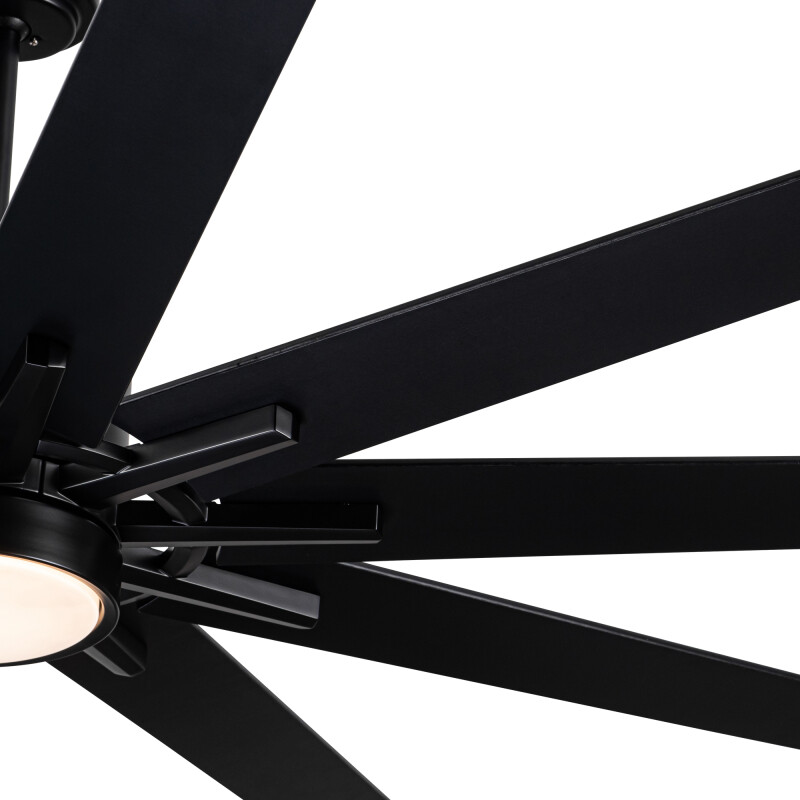 Modern 72 in Ceiling Fan with LED Light, Remote Control, 10 Blades, Black