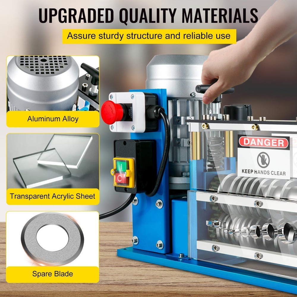 Cable Wire Stripping Machine 0.06 -1.5 in,Portable Powered Wire Stripper Machine