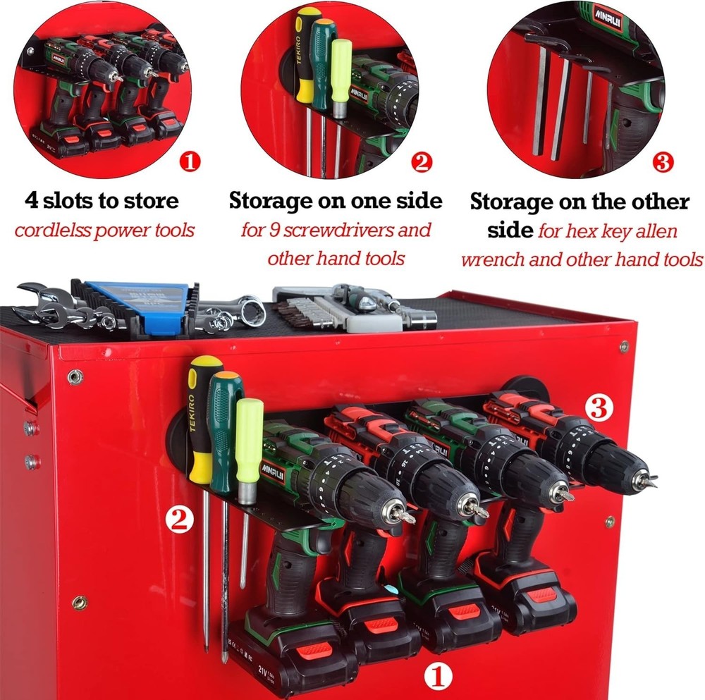 Wall Mount Power Tool Organizer Utility Storage Rack Shelf w/Screwdriver Holder
