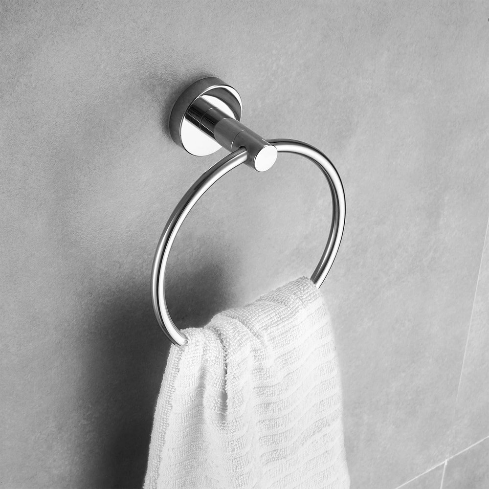 Chrome Bathroom Accessories, Polished Silver Bathroom Hardware Set Includes D...