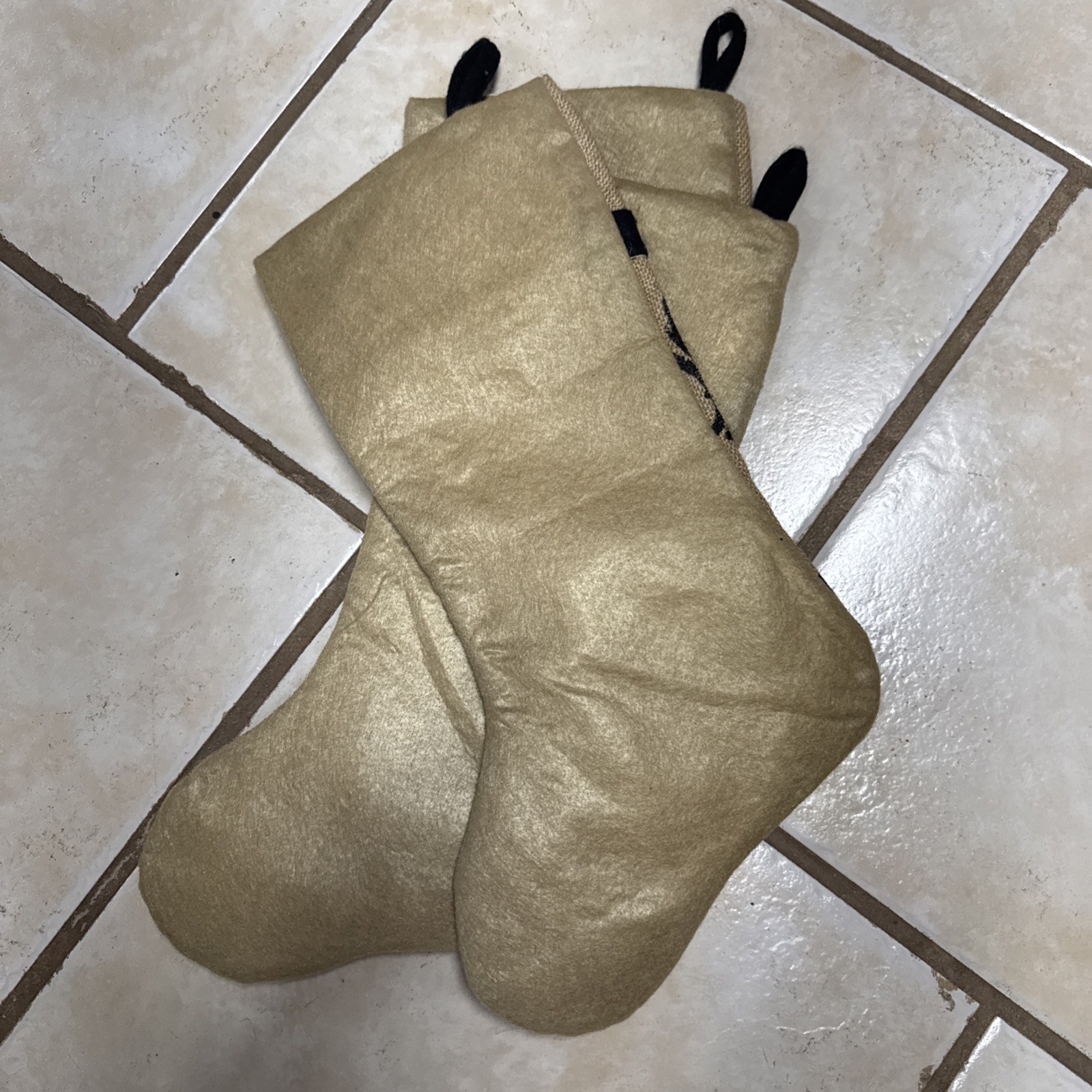 3 Hobby Lobby Fluer Di Lis Christmas Stockings Burlap French Cajun Classic EUC