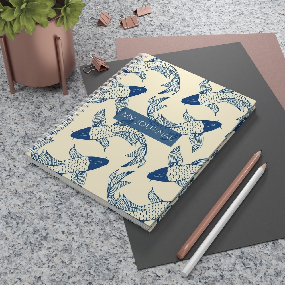 Blue Coy Fish Spiral Notebook | Mindful Journaling