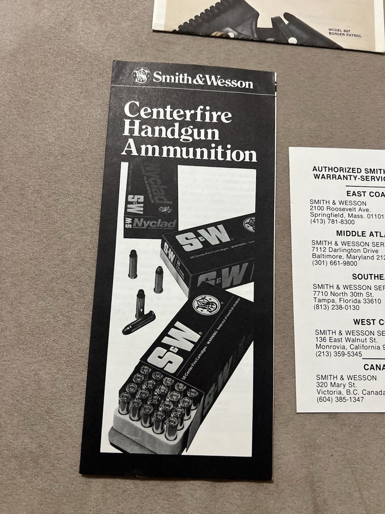Factory Original Smith & Wesson N Frame Paperwork Set S&W - No Manual