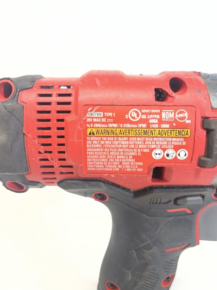 Craftsman Impact Drill Impact Driver CMCF800 Tool Only