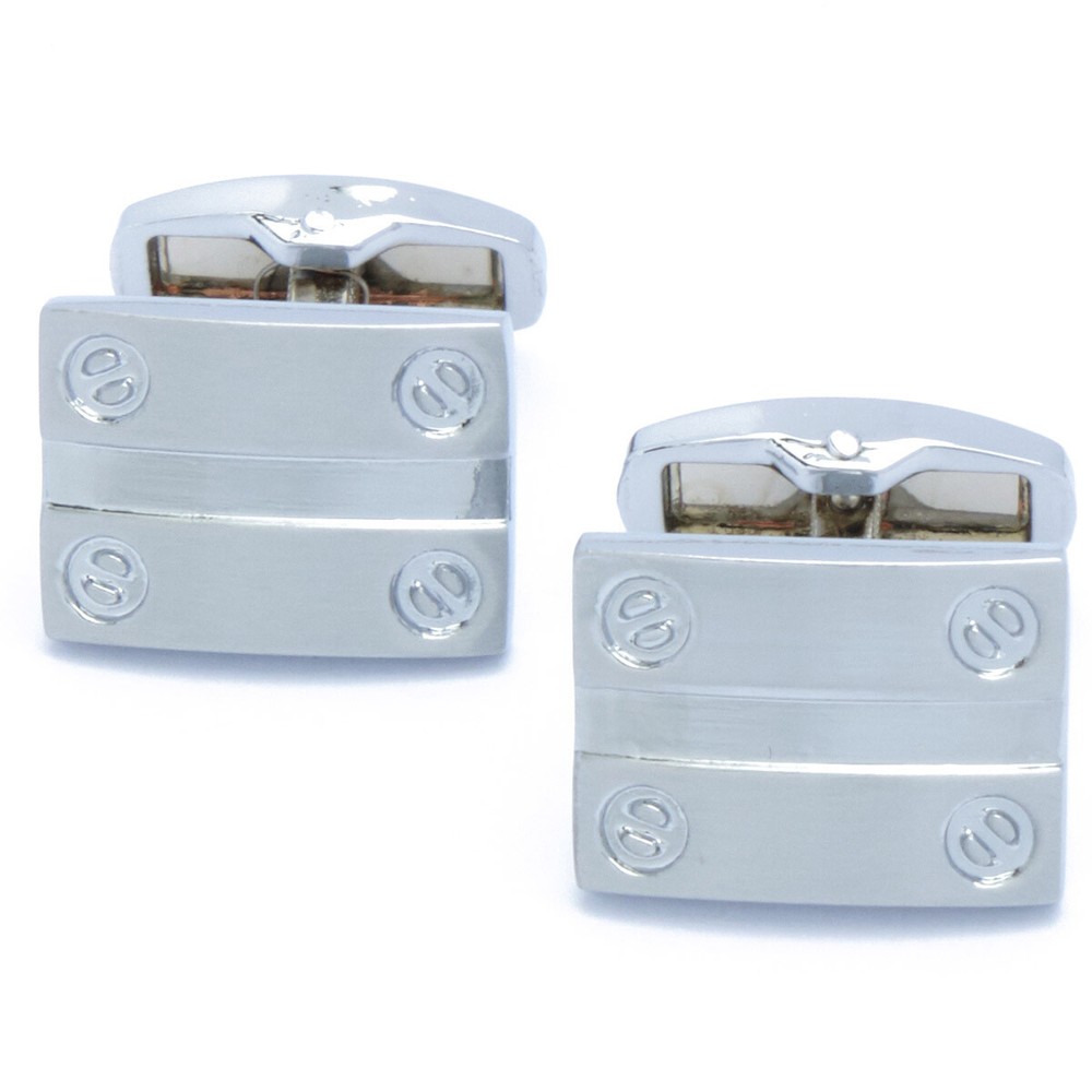 Cufflinks - Rugged Silver Rectangular